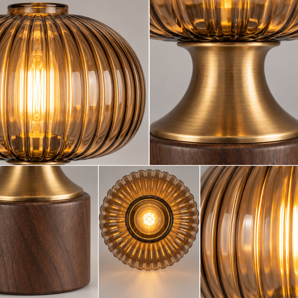 Nelvqaro™ Vintage Glass Ambient Table Lamp main image 03