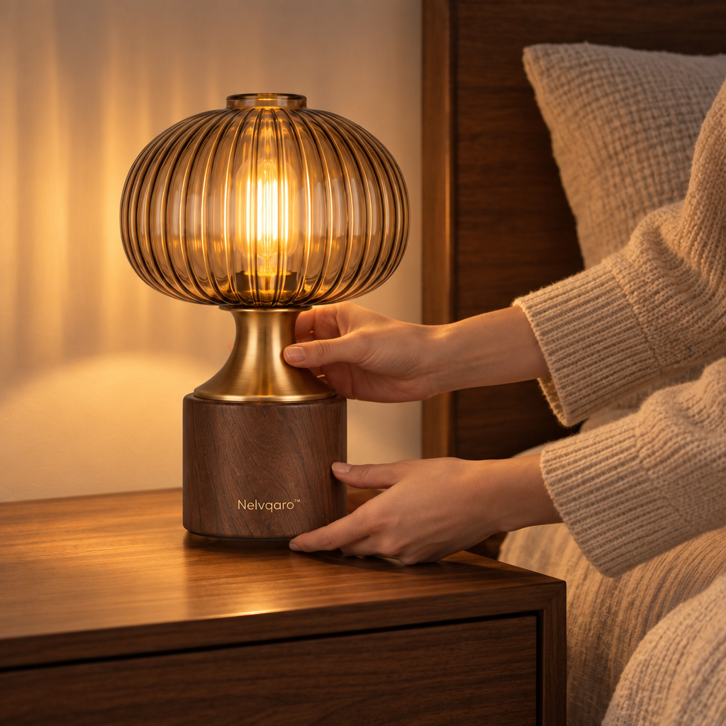 Nelvqaro™ Vintage Glass Ambient Table Lamp main image 04