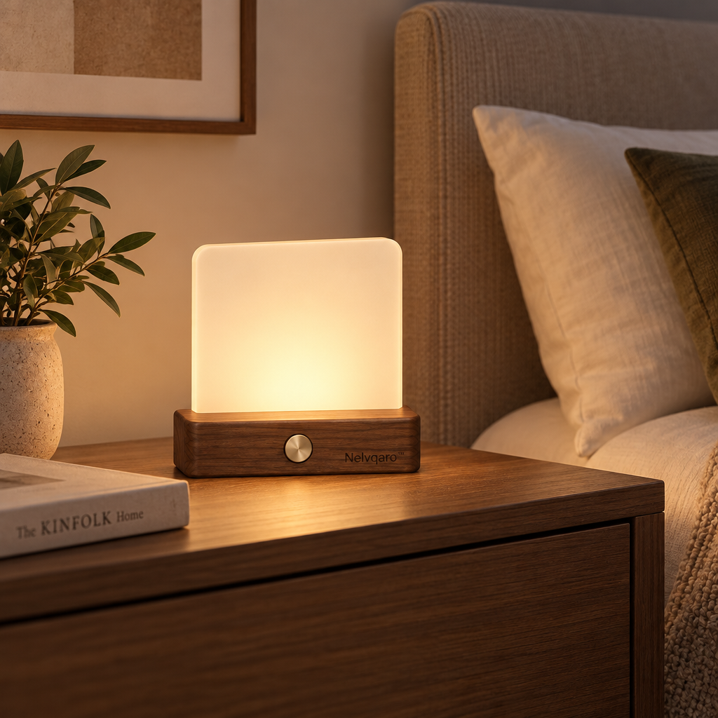 Nelvqaro™ Wooden Base Ambient Night Light main image 02