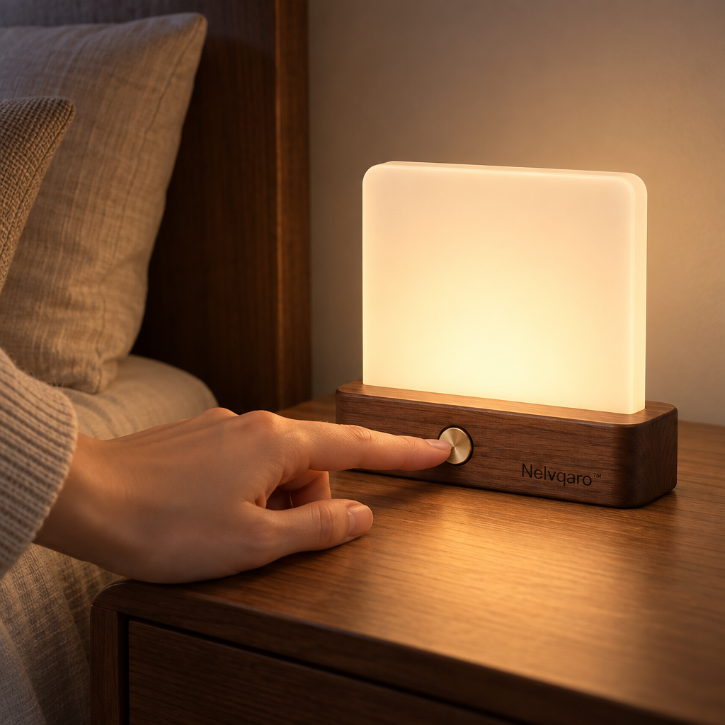 Nelvqaro™ Wooden Base Ambient Night Light main image 04